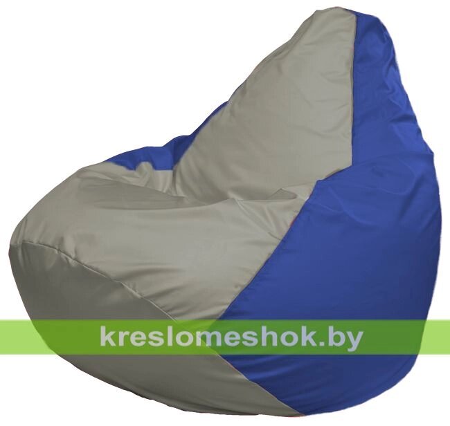 Кресло-мешок Груша Макси Г2.1-345 (основа синяя, вставка серая) от компании Интернет-магазин "Kreslomeshok" - фото 1