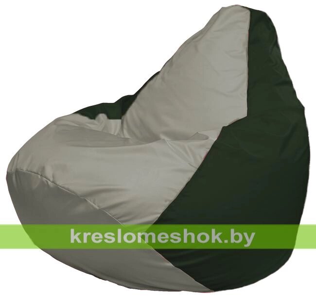 Кресло-мешок Груша Макси Г2.1-349 (основа зелёная тёмная, вставка серая) от компании Интернет-магазин "Kreslomeshok" - фото 1