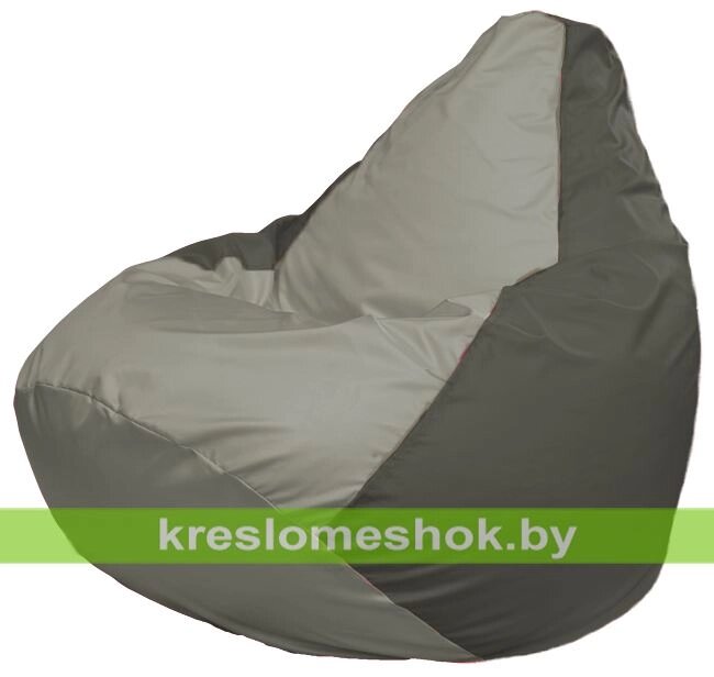 Кресло-мешок Груша Макси Г2.1-351 (основа серая тёмная, вставка серая) от компании Интернет-магазин "Kreslomeshok" - фото 1