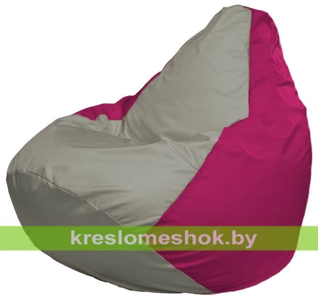 Кресло-мешок Груша Макси Г2.1-353 (основа фуксия, вставка серая) от компании Интернет-магазин "Kreslomeshok" - фото 1