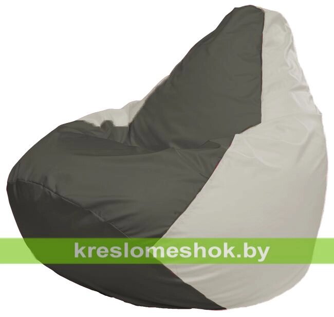 Кресло-мешок Груша Макси Г2.1-355 (основа белая, вставка серая тёмная) от компании Интернет-магазин "Kreslomeshok" - фото 1