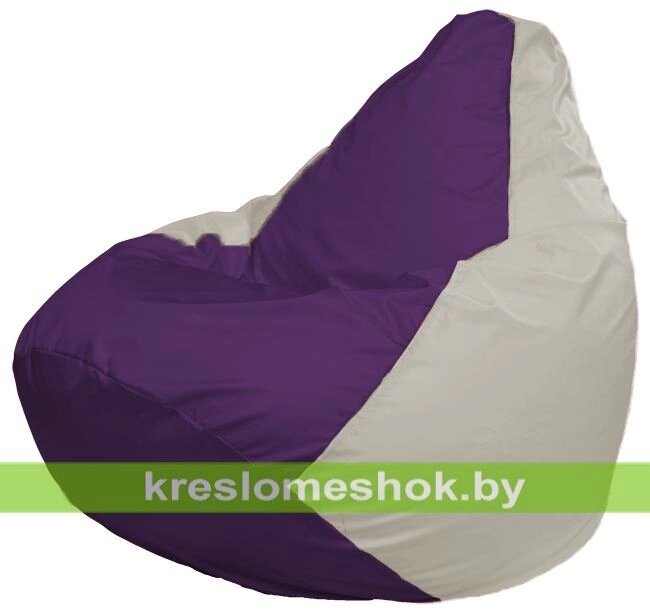 Кресло-мешок Груша Макси Г2.1-36 (основа белая, вставка фиолетовая) от компании Интернет-магазин "Kreslomeshok" - фото 1