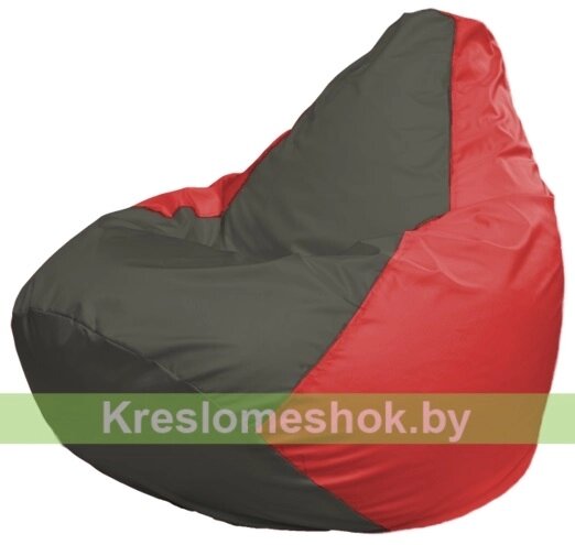 Кресло-мешок Груша Макси Г2.1-362 (основа красная, вставка серая тёмная) от компании Интернет-магазин "Kreslomeshok" - фото 1
