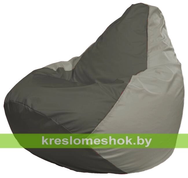 Кресло-мешок Груша Макси Г2.1-366 (основа серая, вставка серая тёмная) от компании Интернет-магазин "Kreslomeshok" - фото 1