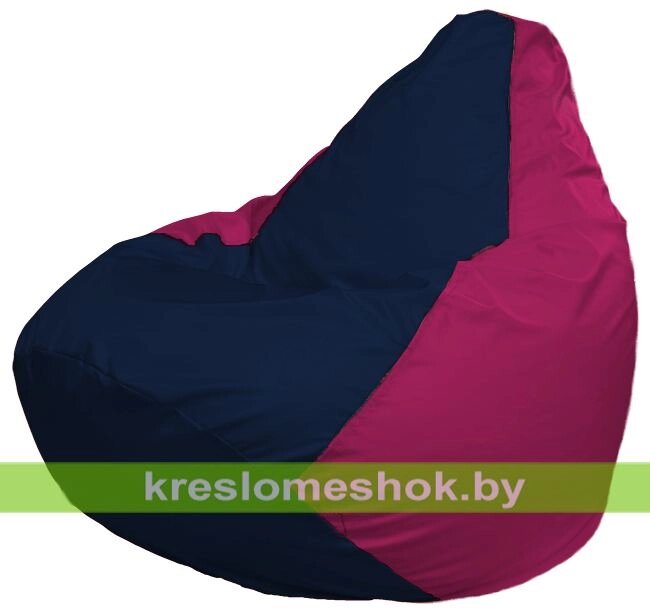 Кресло-мешок Груша Макси Г2.1-37 (основа фуксия, вставка синяя тёмная) от компании Интернет-магазин "Kreslomeshok" - фото 1