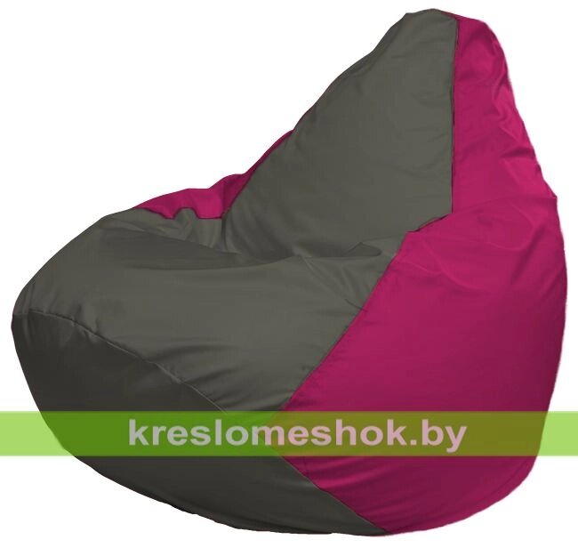 Кресло-мешок Груша Макси Г2.1-371 (основа фуксия, вставка серая тёмная) от компании Интернет-магазин "Kreslomeshok" - фото 1