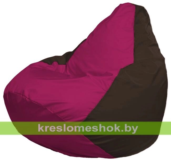 Кресло-мешок Груша Макси Г2.1-372 (основа коричневая, вставка фуксия) от компании Интернет-магазин "Kreslomeshok" - фото 1