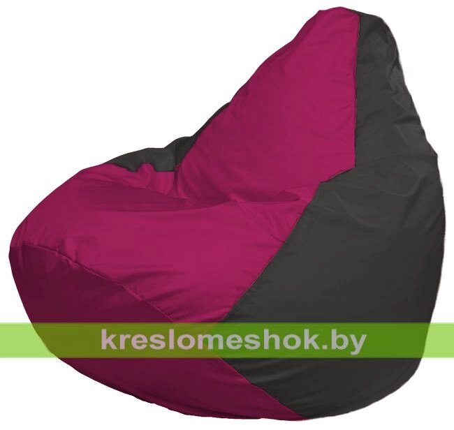 Кресло-мешок Груша Макси Г2.1-379 (основа серая тёмная, вставка фуксия) от компании Интернет-магазин "Kreslomeshok" - фото 1