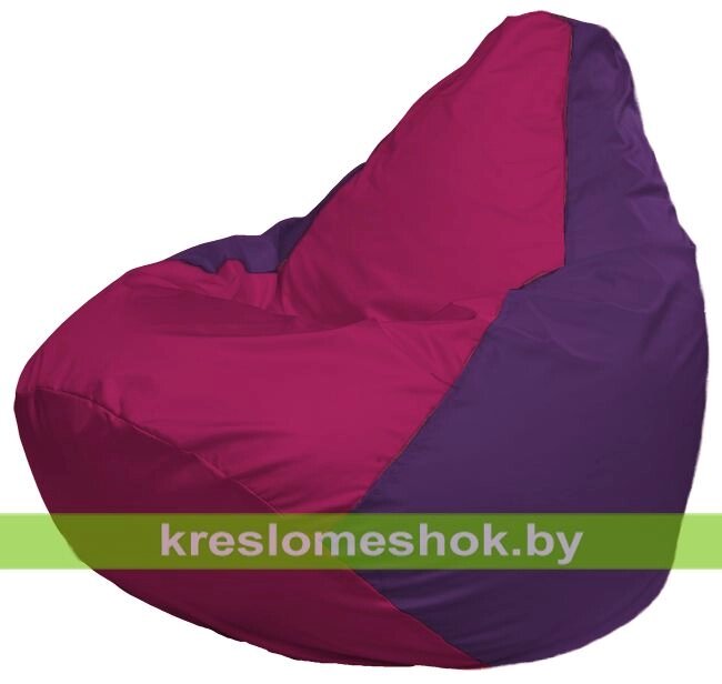 Кресло-мешок Груша Макси Г2.1-380 (основа фиолетовая, вставка фуксия) от компании Интернет-магазин "Kreslomeshok" - фото 1