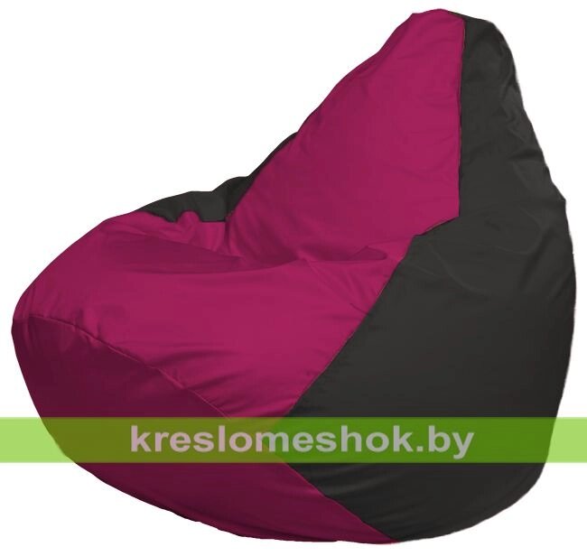 Кресло-мешок Груша Макси Г2.1-381 (основа чёрная, вставка фуксия) от компании Интернет-магазин "Kreslomeshok" - фото 1