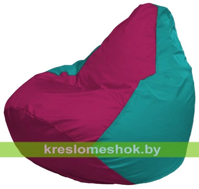Кресло-мешок Груша Макси Г2.1-383 (основа бирюзовая, вставка фуксия) от компании Интернет-магазин "Kreslomeshok" - фото 1