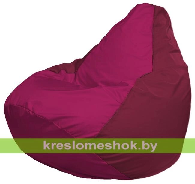 Кресло-мешок Груша Макси Г2.1-384 (основа бордовая, вставка фуксия) от компании Интернет-магазин "Kreslomeshok" - фото 1