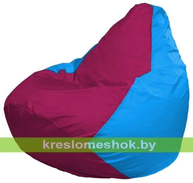 Кресло-мешок Груша Макси Г2.1-385 (основа голубая, вставка фуксия) от компании Интернет-магазин "Kreslomeshok" - фото 1