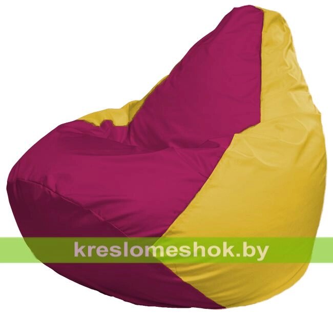 Кресло-мешок Груша Макси Г2.1-386 (основа жёлтая, вставка фуксия) от компании Интернет-магазин "Kreslomeshok" - фото 1