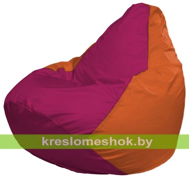 Кресло-мешок Груша Макси Г2.1-388 (основа оранжевая, вставка фуксия) от компании Интернет-магазин "Kreslomeshok" - фото 1