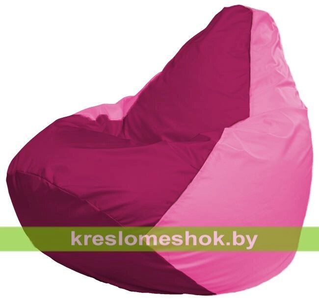 Кресло-мешок Груша Макси Г2.1-389 (основа розовая, вставка фуксия) от компании Интернет-магазин "Kreslomeshok" - фото 1