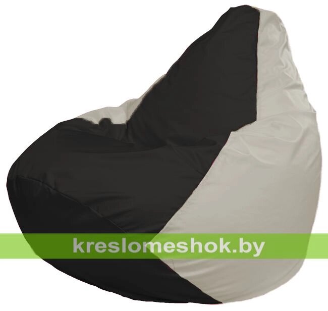 Кресло-мешок Груша Макси Г2.1-392 (основа белая, вставка чёрная) от компании Интернет-магазин "Kreslomeshok" - фото 1