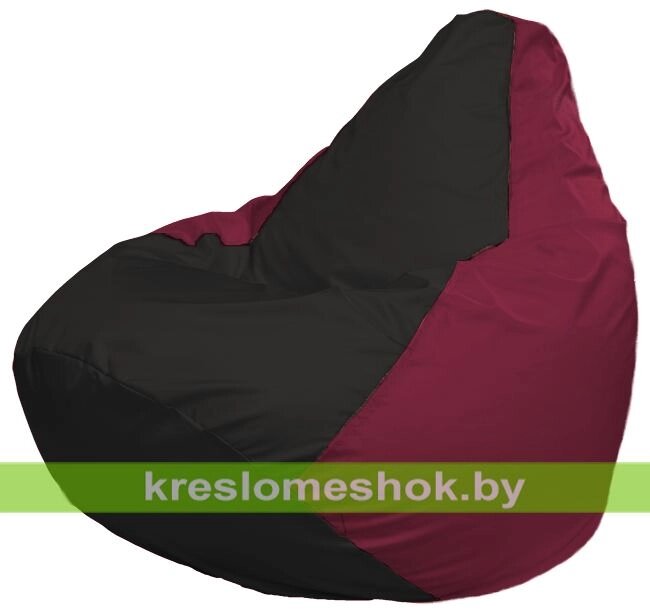 Кресло-мешок Груша Макси Г2.1-394 (основа бордовая, вставка чёрная) от компании Интернет-магазин "Kreslomeshok" - фото 1
