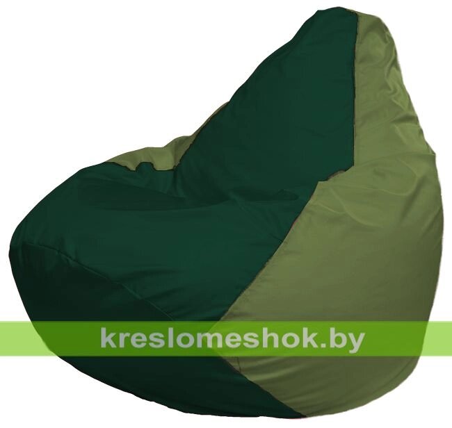 Кресло-мешок Груша Макси Г2.1-410 (основа оливковая, вставка зелёная тёмная) от компании Интернет-магазин "Kreslomeshok" - фото 1