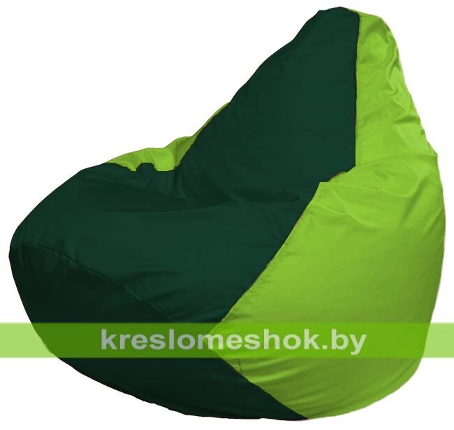 Кресло-мешок Груша Макси Г2.1-63 (основа салатовая, вставка зелёная тёмная) от компании Интернет-магазин "Kreslomeshok" - фото 1