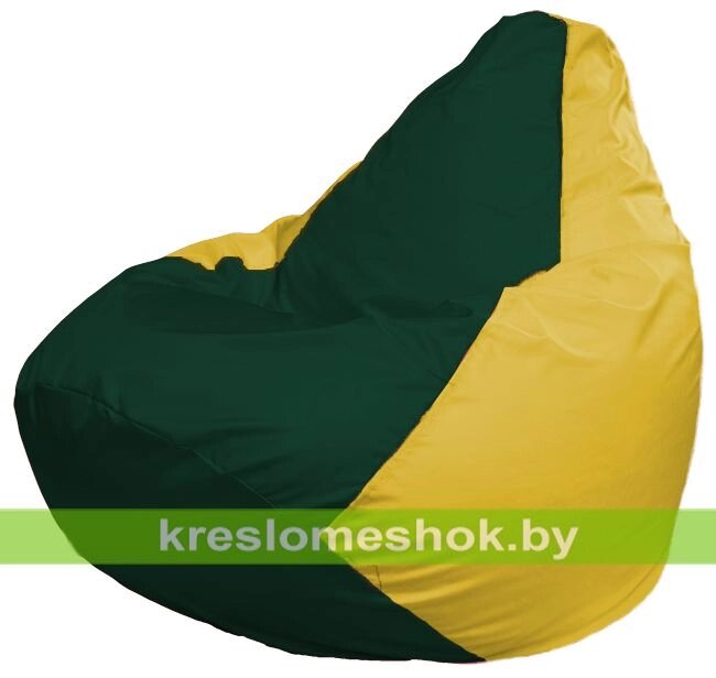 Кресло-мешок Груша Макси Г2.1-65 (основа жёлтая, вставка зелёная тёмная) от компании Интернет-магазин "Kreslomeshok" - фото 1