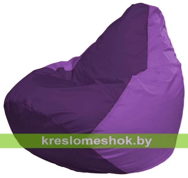 Кресло-мешок Груша Макси Г2.1-71 (основа сиреневая, вставка фиолетовая) от компании Интернет-магазин "Kreslomeshok" - фото 1