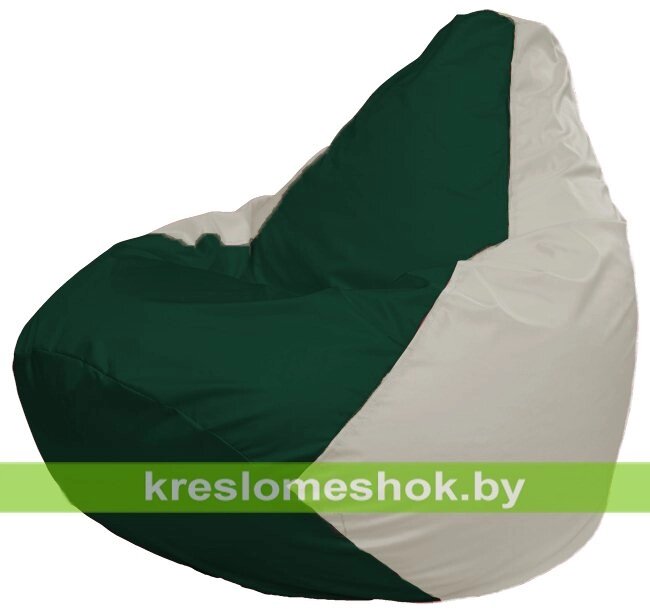 Кресло-мешок Груша Макси Г2.1-76 (основа белая, вставка зелёная тёмная) от компании Интернет-магазин "Kreslomeshok" - фото 1