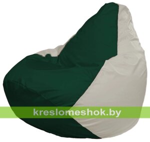 Кресло-мешок Груша Макси Г2.1-76 (основа белая, вставка зелёная тёмная)