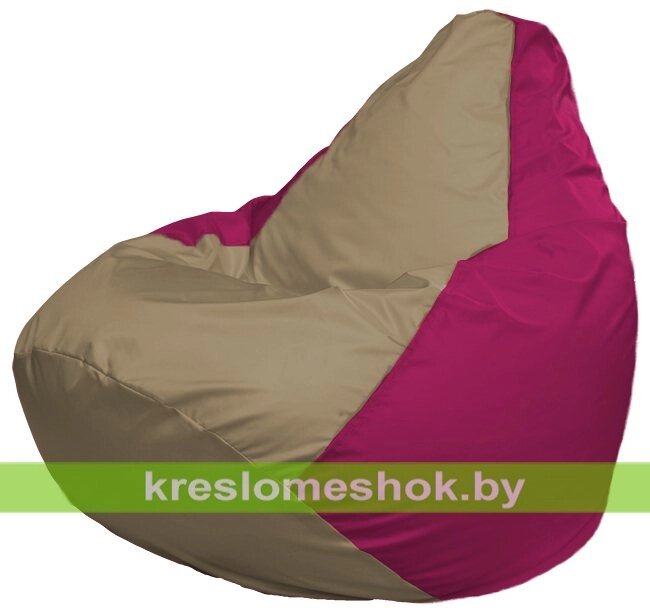 Кресло-мешок Груша Макси Г2.1-78 (основа фуксия, вставка бежевая тёмная) от компании Интернет-магазин "Kreslomeshok" - фото 1