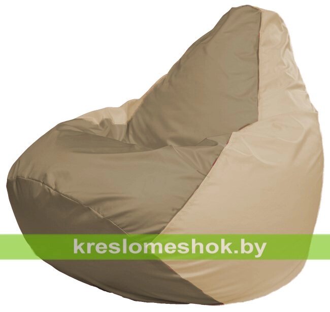 Кресло-мешок Груша Макси Г2.1-87 (основа бежевая, вставка бежевая тёмная) от компании Интернет-магазин "Kreslomeshok" - фото 1