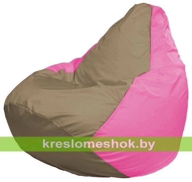 Кресло-мешок Груша Макси Г2.1-89 (основа розовая, вставка бежевая тёмная) от компании Интернет-магазин "Kreslomeshok" - фото 1