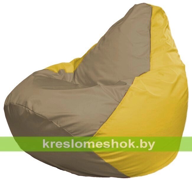 Кресло-мешок Груша Макси Г2.1-95 (основа жёлтая, вставка бежевая тёмная) от компании Интернет-магазин "Kreslomeshok" - фото 1