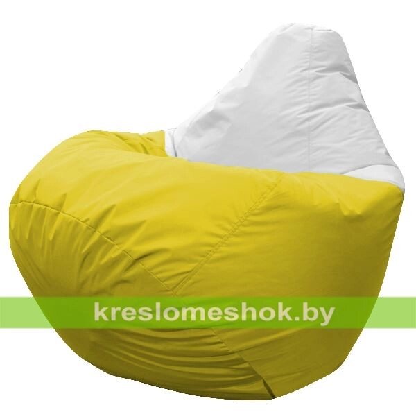 Кресло мешок Груша Остин (основа жёлтая, вставка белая) от компании Интернет-магазин "Kreslomeshok" - фото 1