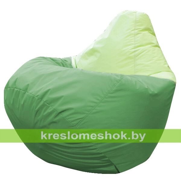 Кресло мешок Груша Рио (основа зелёная, вставка салатовая) от компании Интернет-магазин "Kreslomeshok" - фото 1