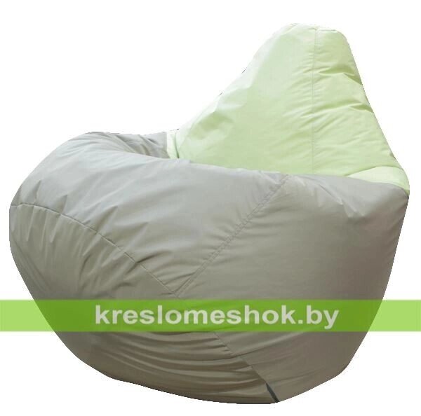 Кресло мешок Груша Виконт (основа оливковая тёмная, вставка салатовая) от компании Интернет-магазин "Kreslomeshok" - фото 1