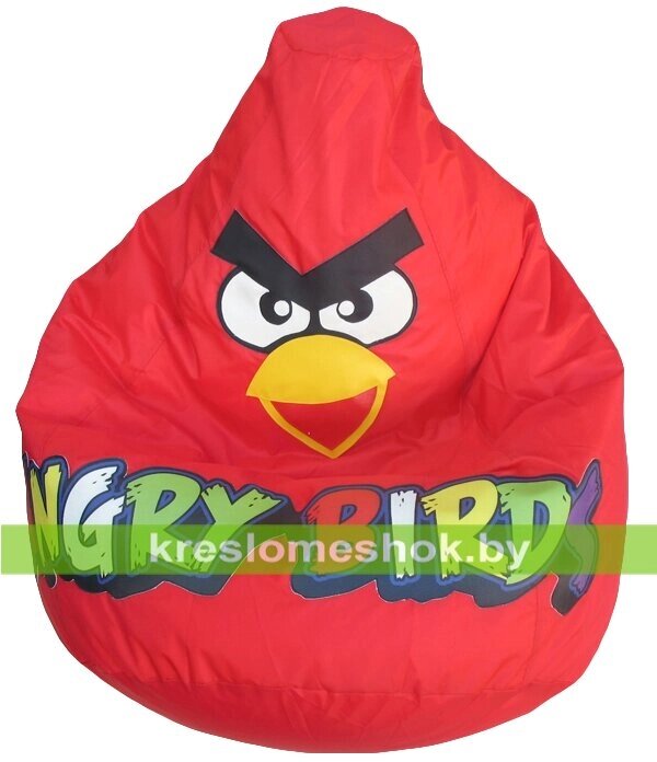 Кресло мешок Красная Птичка (цветные буквы) от компании Интернет-магазин "Kreslomeshok" - фото 1