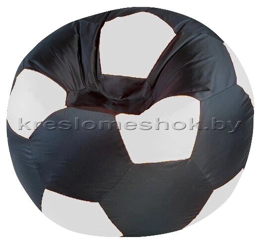 Кресло мешок Мяч Блэк (основа чёрная, вставка белая) от компании Интернет-магазин "Kreslomeshok" - фото 1