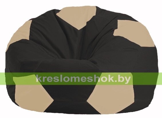 Кресло мешок Мяч чёрный - светло-бежевый М 1.1-471 от компании Интернет-магазин "Kreslomeshok" - фото 1