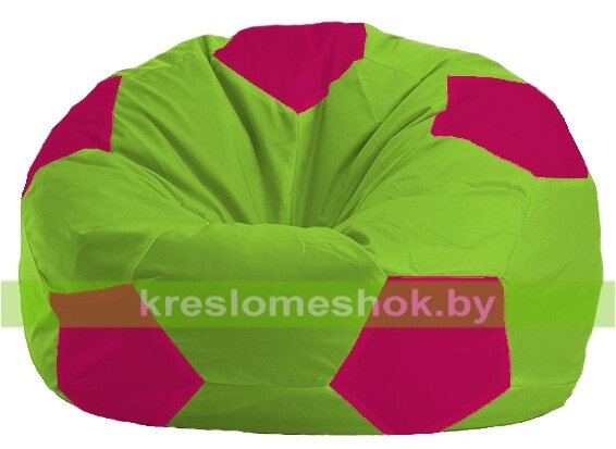 Кресло мешок Мяч М1.1-154 (основа салатовая, вставка фуксия) от компании Интернет-магазин "Kreslomeshok" - фото 1