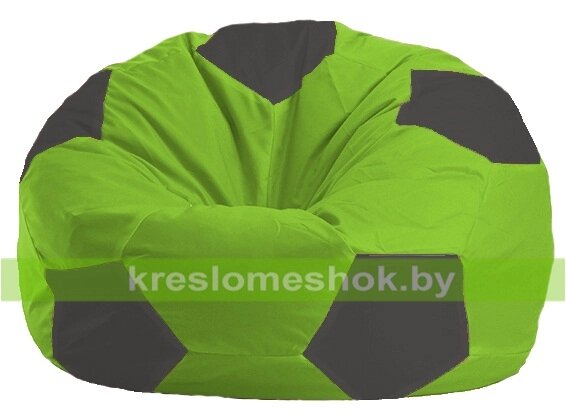 Кресло мешок Мяч М1.1-156 (основа салатовая, вставка серая тёмная) от компании Интернет-магазин "Kreslomeshok" - фото 1