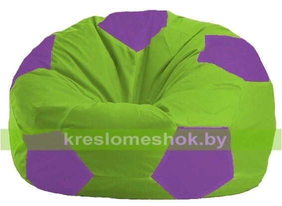 Кресло мешок Мяч М1.1-158 (основа салатовая, вставка сиреневая) от компании Интернет-магазин "Kreslomeshok" - фото 1