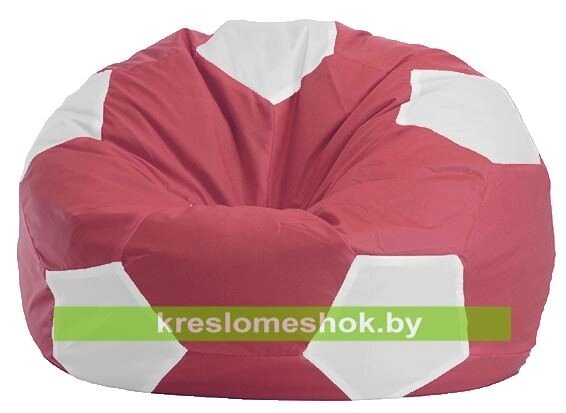 Кресло мешок Мяч М1.1-17 (основа бордовая, вставка белая) от компании Интернет-магазин "Kreslomeshok" - фото 1