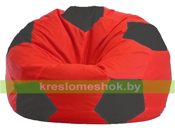 Кресло мешок Мяч М1.1-170 (основа красная, вставка серая тёмная) от компании Интернет-магазин "Kreslomeshok" - фото 1