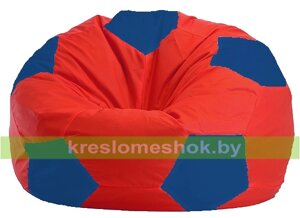 Кресло мешок Мяч М1.1-172 (основа красная, вставка синяя)