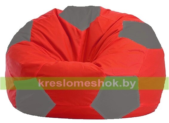 Кресло мешок Мяч М1.1-173 (основа красная, вставка серая) от компании Интернет-магазин "Kreslomeshok" - фото 1