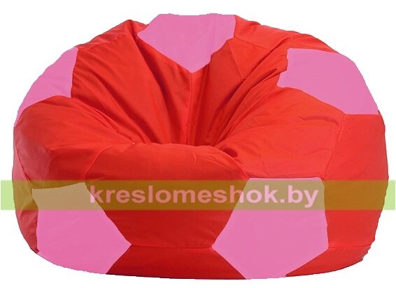 Кресло мешок Мяч М1.1-175 (основа красная, вставка розовая) от компании Интернет-магазин "Kreslomeshok" - фото 1