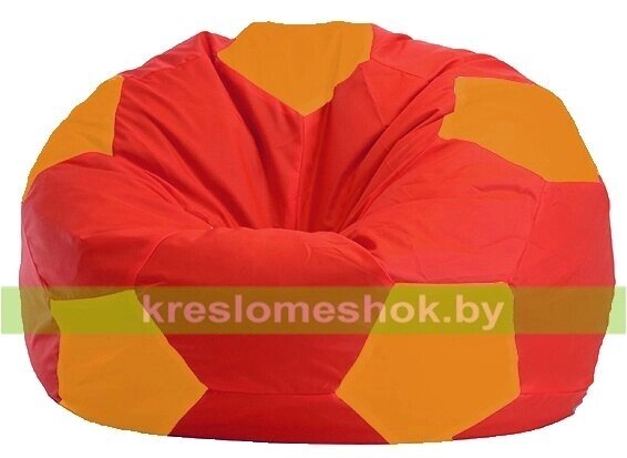 Кресло мешок Мяч М1.1-176 (основа красная, вставка оранжевая) от компании Интернет-магазин "Kreslomeshok" - фото 1