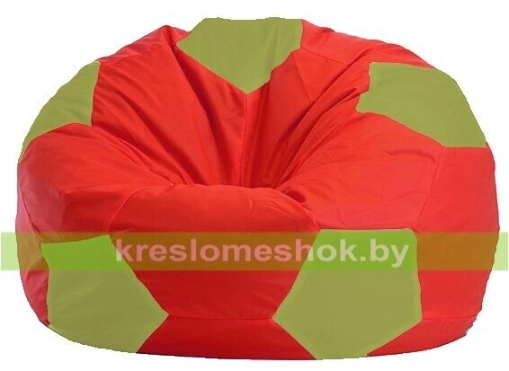 Кресло мешок Мяч М1.1-177 (основа красная, вставка оливковая) от компании Интернет-магазин "Kreslomeshok" - фото 1