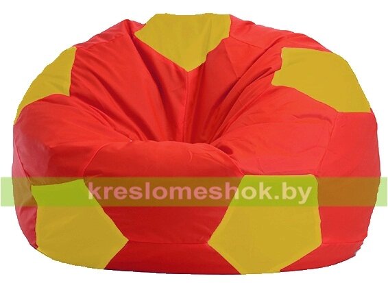 Кресло мешок Мяч М1.1-178 (основа красная, вставка жёлтая) от компании Интернет-магазин "Kreslomeshok" - фото 1