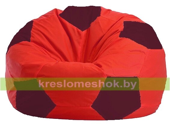 Кресло мешок Мяч М1.1-180 (основа красная, вставка бордовая) от компании Интернет-магазин "Kreslomeshok" - фото 1